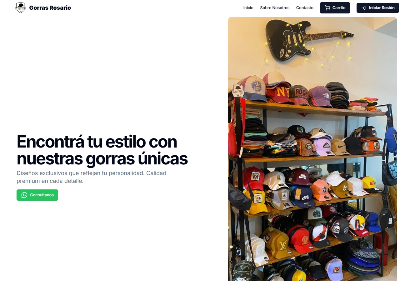 Captura del caso e-commerce Gorras Rosario